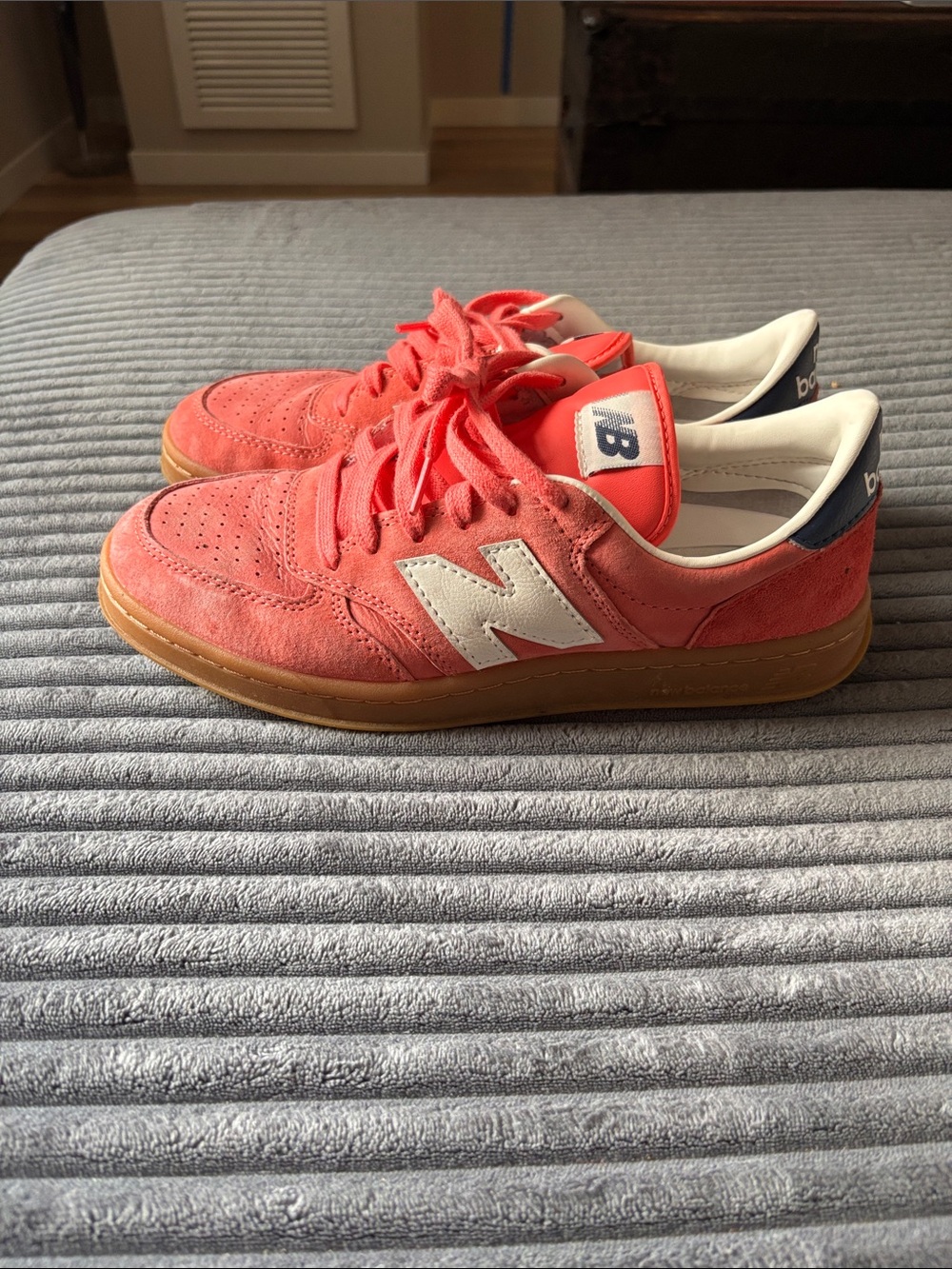 New Balance Coral Suede Low-Top Sneakers